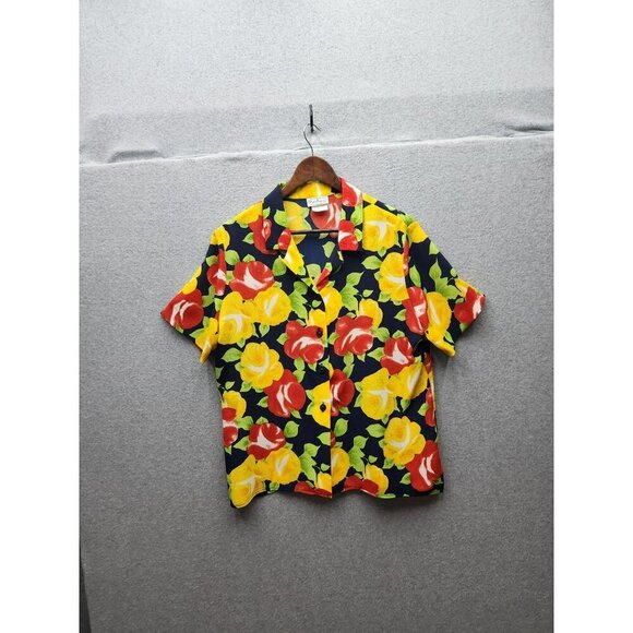 Vintage Patchington Floral Button-Up Shirt With Short Sleeves - Picture 1 of 4